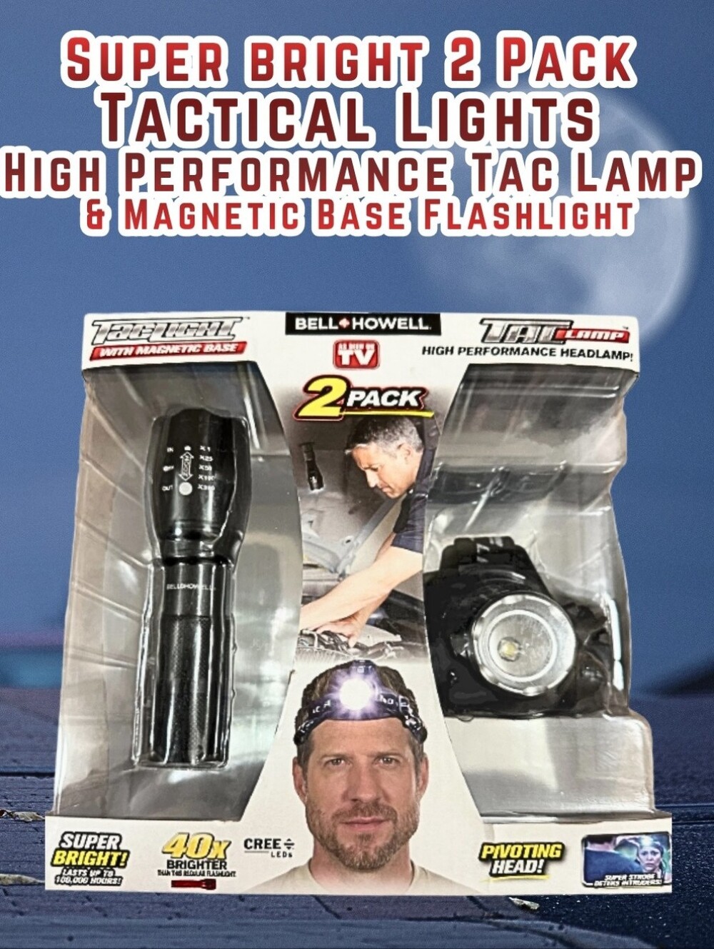 Headgear Vision Tac Lamp & Magnetic Flashlight High Performance Bright New